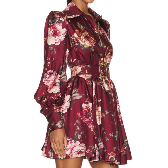 Zimmermann Luminosity Floral-print Silk Mini Shirt Dress - Picture 2 of 5